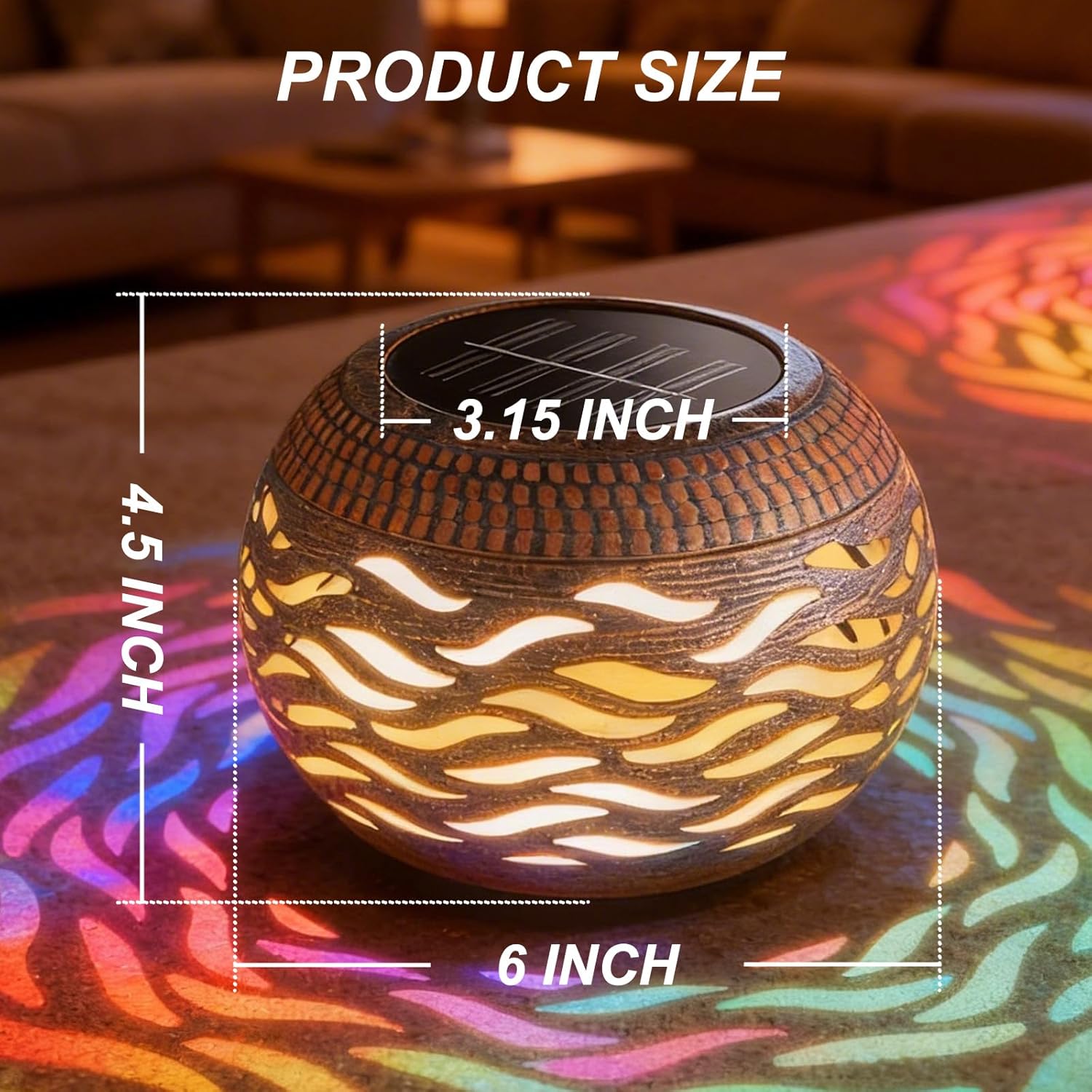 Solar Lanterns Outdoor Waterproof 2 Pack, Retro Metal Hollow Out Solar Lantern Lights with 3 Lighting Modes, Decorative Table Lanterns for Garden Yard Patio Porch , Gardening Gifts for Women Mom