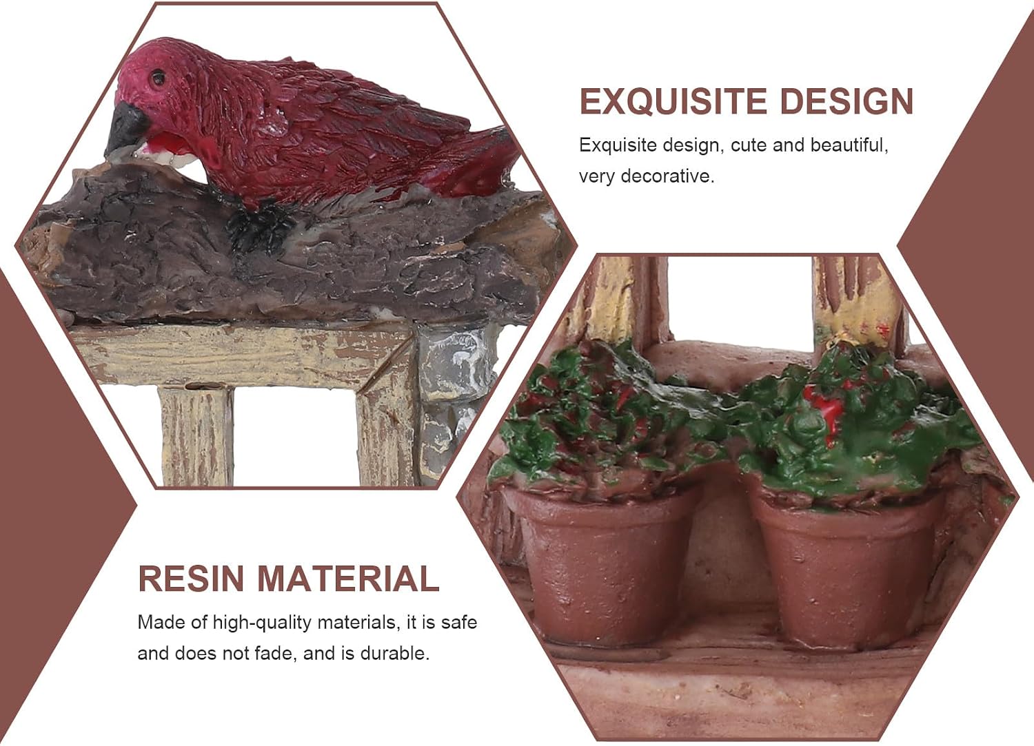 Kisangel 4pcs Fairy Door and Windows for Trees, Miniature Fairy Garden Accessories Resin Door Windows for DIY Fish Tank Succulent Landscape Plant Pots