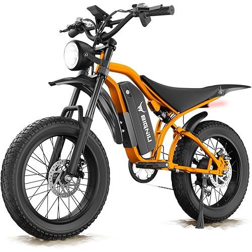 Electric Bike, Ebikes for Adults with Peak 1200W Motor, 20" Fat Tire, 48V 15A Battery, 7-Speed, Dual Disc Brakes E Bike for Off-Road and City Riding Electric Dirt Bike for Adults