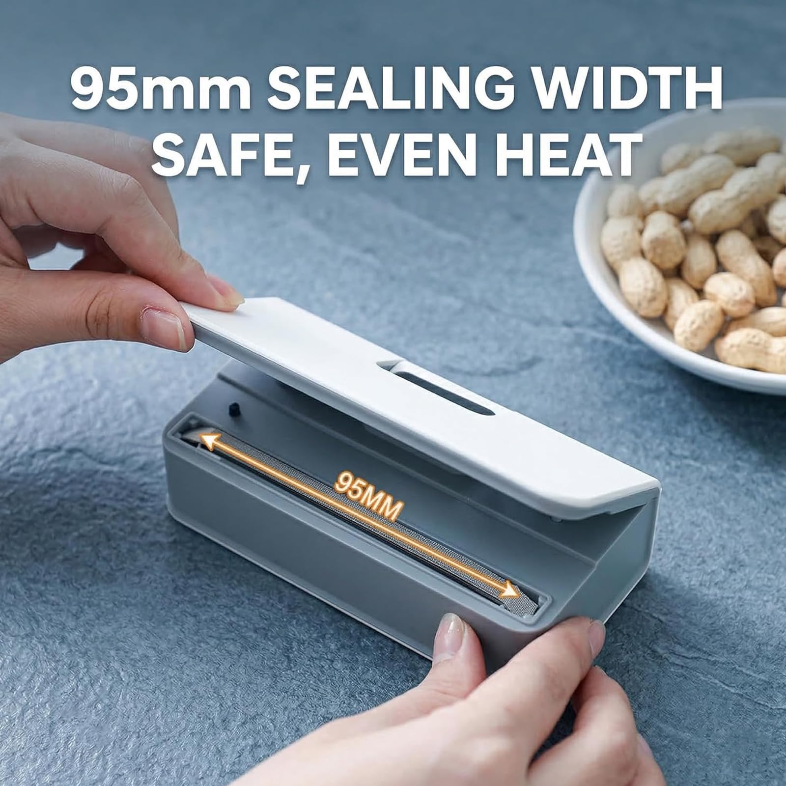 Scelleuse thermique portable pour sacs en plastique avec cutter intégré, mini design rechargeable de type C, 6 niveaux de chaleur réglables et écran LED