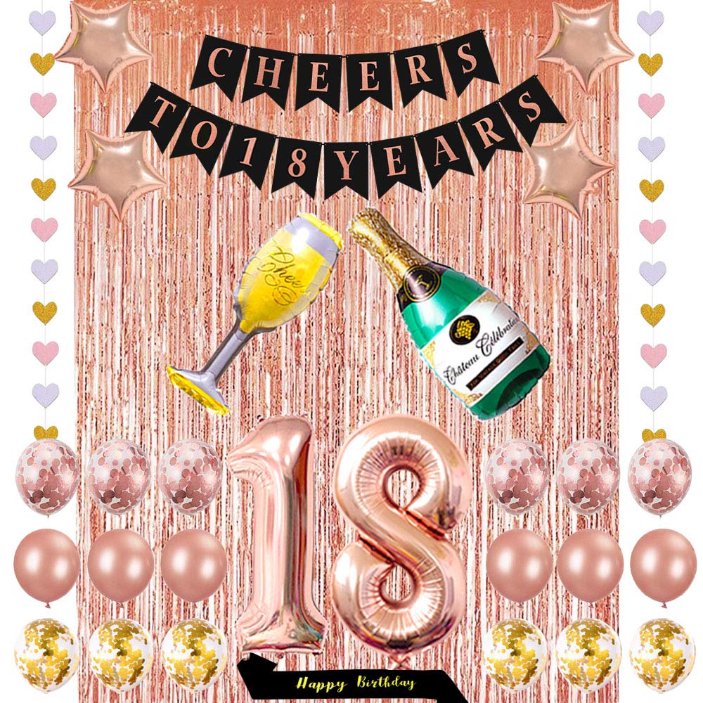 "18 Years Of Love" Banner - Gold-Glitzer-Buchstaben Für 18. Geburtstag Oder Jubiläum, 3m Band