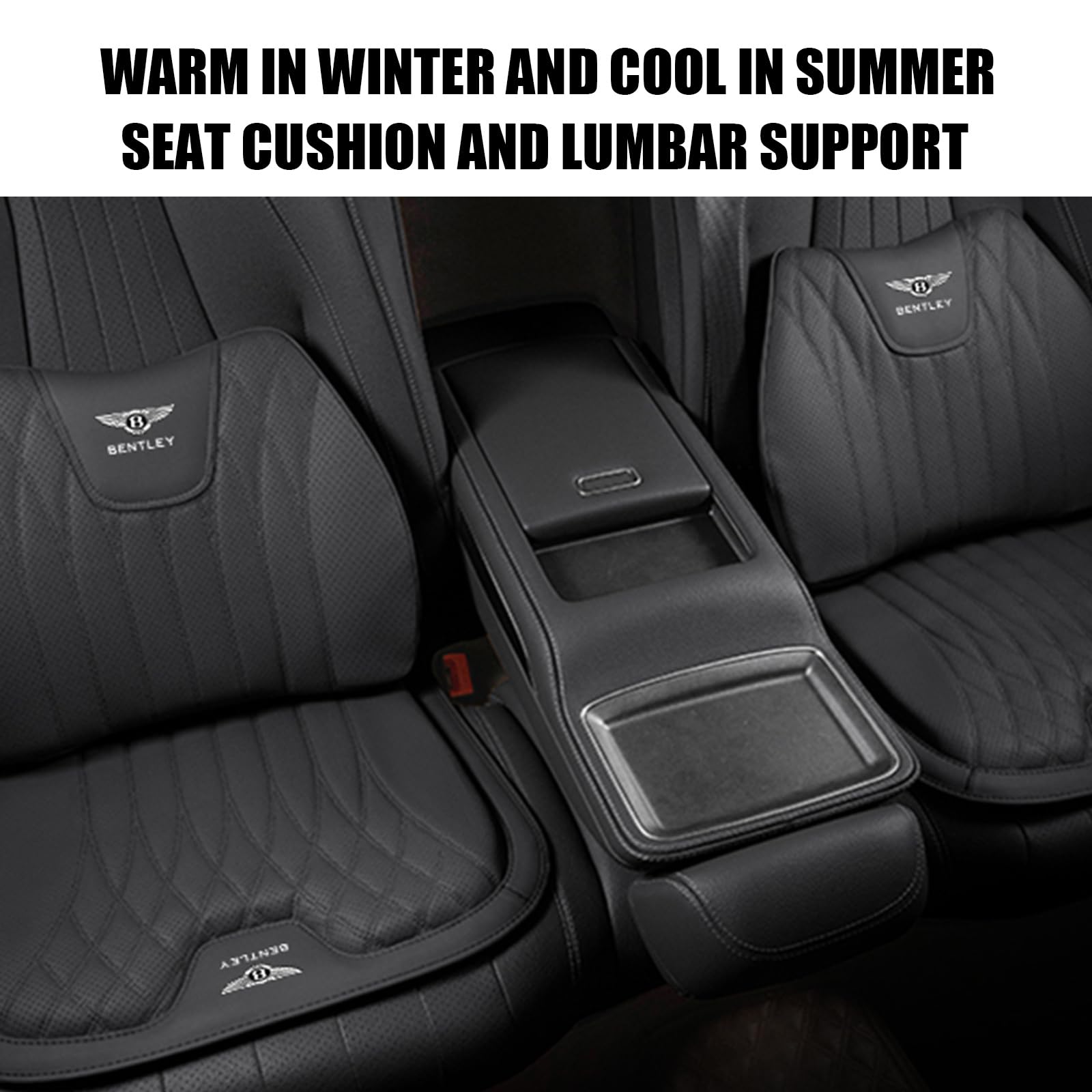 ZZYAYM Car Seat Cushion for Bentley Continental GT3 R/GT Speed/Continental Supersports 2011-2018 Lumbar Support Pillow Car Seat Cushion Pad Seat Protector Car Back Support