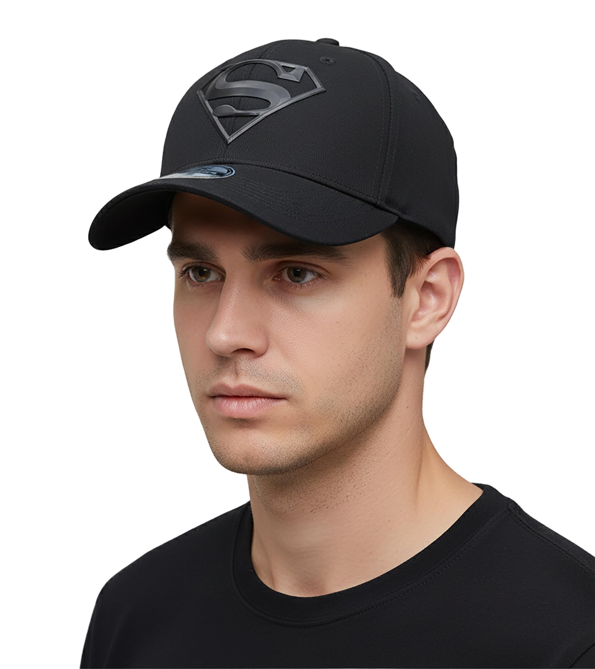 DC Comics Superman All Black Rubber Logo Baseball Cap