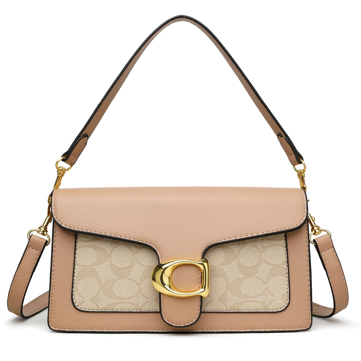 Signature Canvas Shoulder Bag, Brown Leather with Monogram Pattern, Gold Hardware, Adjustable Strap-image-21