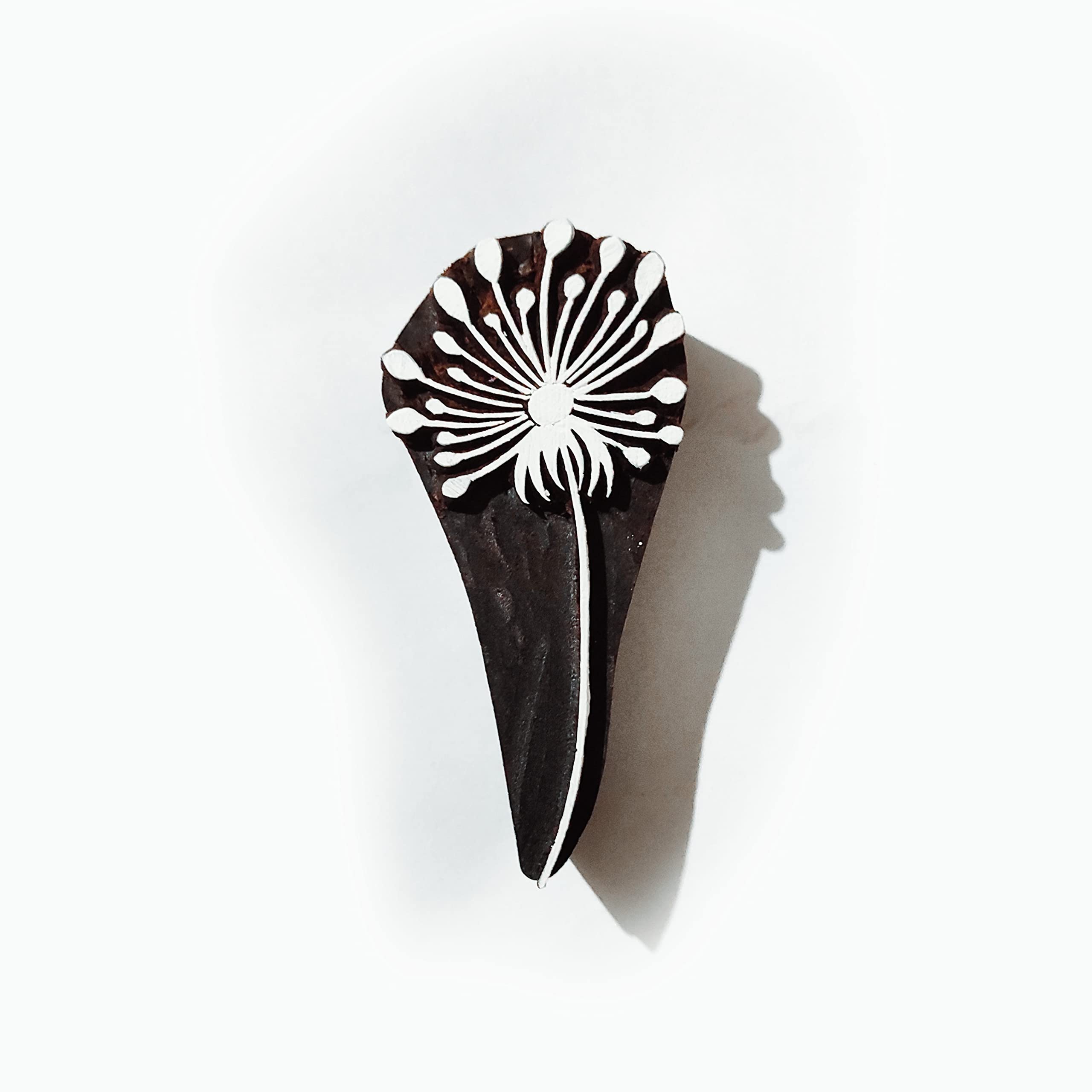 D.L.Crafts Wooden Printing Blocks use for Printing Stamps Flower Design Block Fabric Print, Paper Print [Size - 4 inch ]