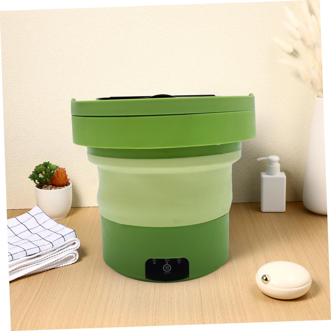 Alipis Portable Folding Mini Washing Machine 6l with US Plug, Compact Portable Washer for Camping and Travel, Lightweight Clothes Washer for Small Loads and Outdoor Use