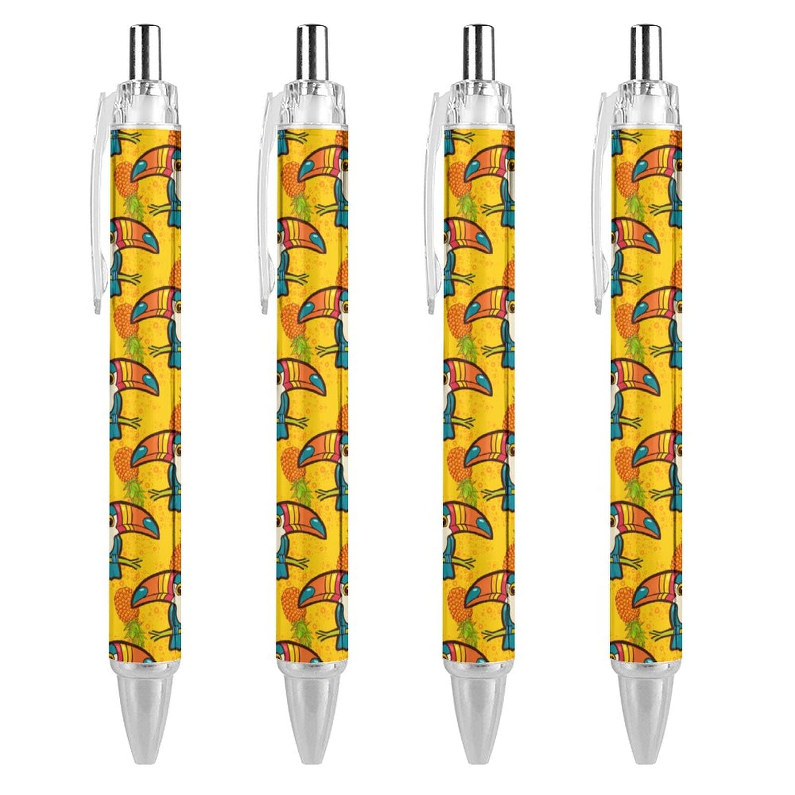 Lot De 4 Stylos à Bille Rétractables à Encre Noire De 0,5 Mm - Écriture Lisse - Écriture Lisse - Pour Le Bureau, Les Affaires Et Les étudiants