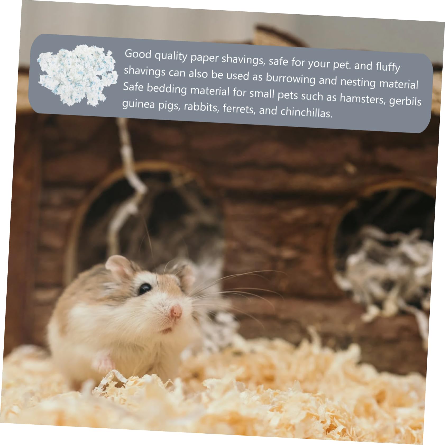 Happyyami Rastrello per Prato Lettiera in Carta per Criceti e Piccoli Animali, Assorbe umidità, Tiene Caldo, 1 Sacchetto da 450 Grammi per Gabbie | Assorbimento Acqua, Materiale Sicuro, 1 Sacchetto, per Cincillà e Gerbilli