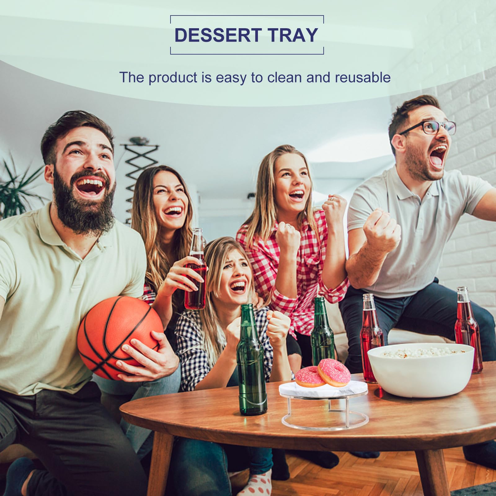 Artibetter Présentoir à Gâteaux pour Présentation Élégante en Marbre Naturel Base Épaisse et Design Élargi et Photographie Culinaire pour Desserts