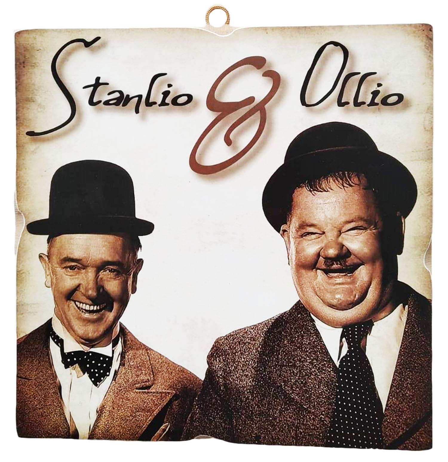 Kustom Art Vintage Style Canvas Painting Stan Laurel & Oliver Hardy Collectible Wood Print