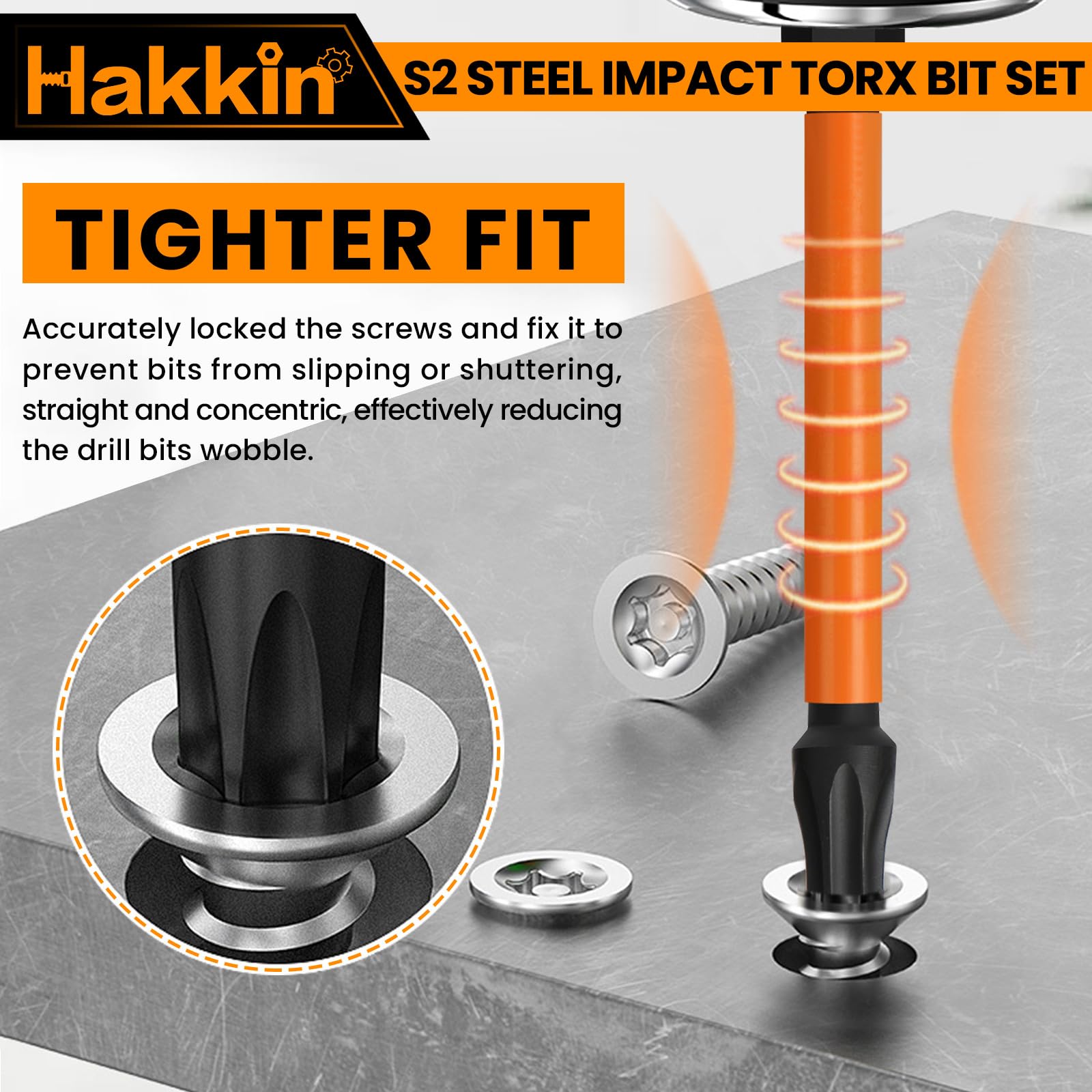 Torx Bit Set Hakkin 13Pcs Impact Torx Bit Set S2 Steel 75mm Heavy Duty Tamper Proof Torx Screwdriver Sets for Impact Driver T10 T15 T20 T25 T27 T30 T40 T50 T55 - Image 2