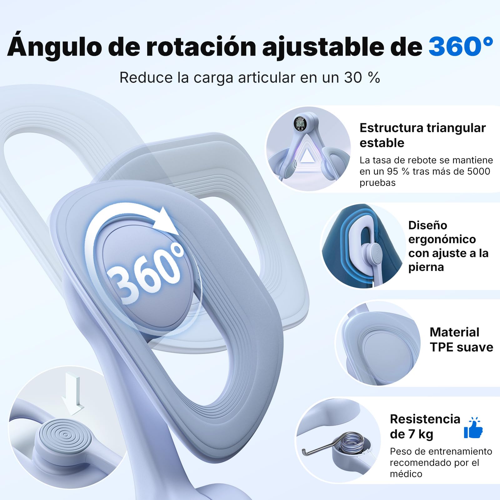 MERACH Thigh Master - Ejercitador de Muslos, ejercitador de Suelo pélvico, ejercitador de Muslos internos para el hogar, Dispositivo de fortalecimiento del Suelo pélvico para Mujeres