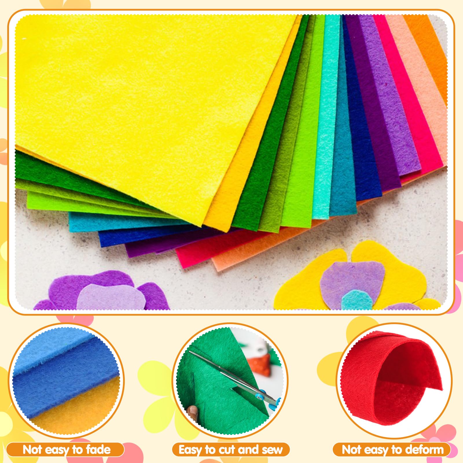 50 Stück Bunte Filzplatten – DIY Bastelset, 20x30 Cm, Polyester Filz Für Nähen & Handwerk