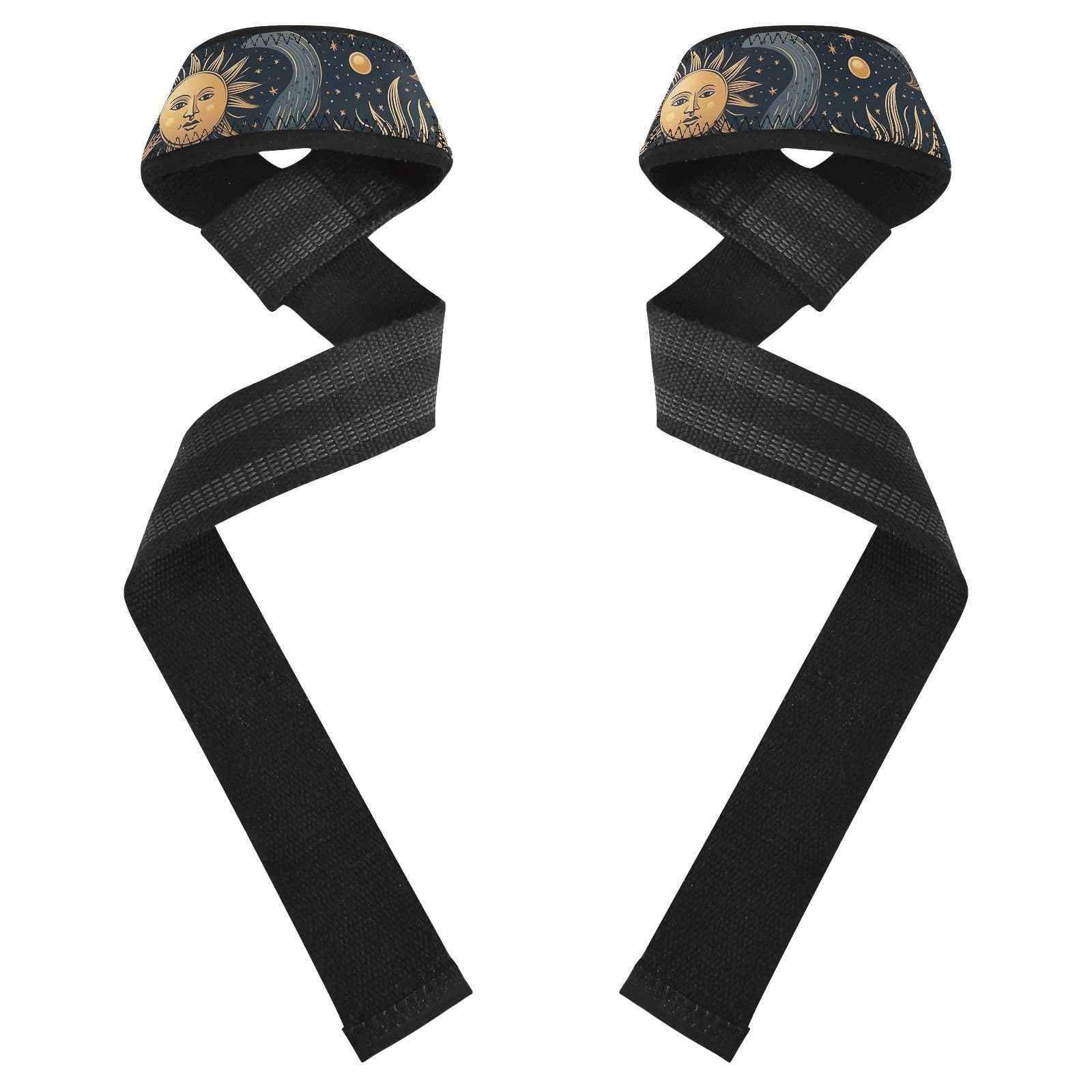 Nander The God Of The Moon Wrist Straps for Weightlifting,Lifting Straps with Neoprene Cushioned Wrist Padded and Anti-Skid Silicone for Strength Training,Bodybuilding,Deadlifting