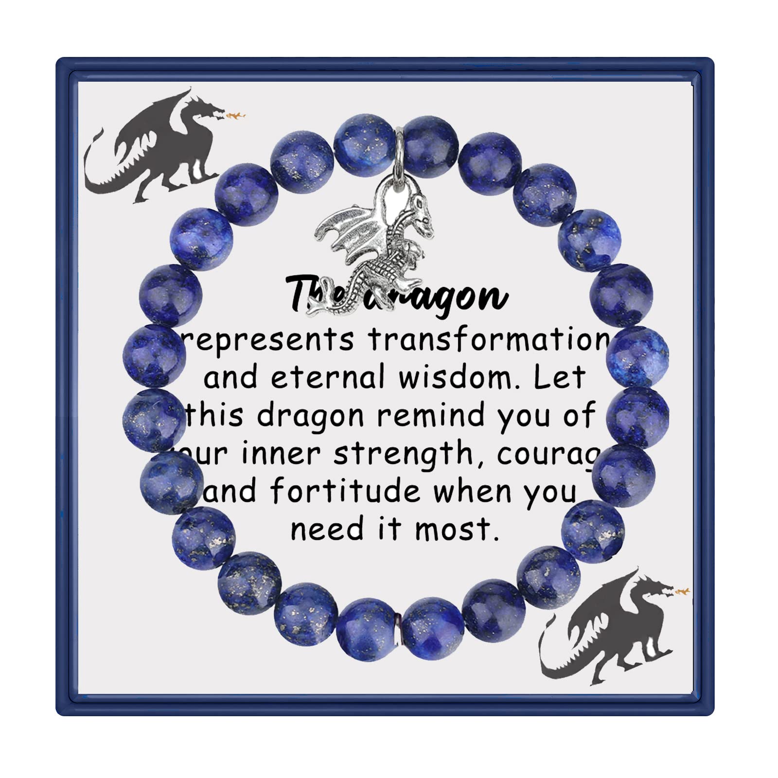 Dragon Lover's Charm Gemstone Jewelry Bracelet Inspiration Spirit Animal Gift for Friends