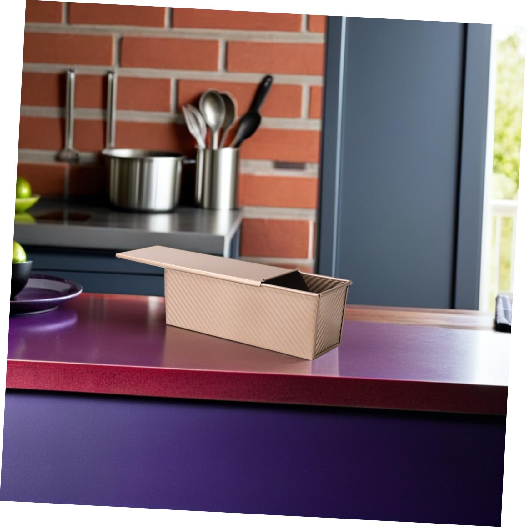 LABRIMP Caja de Tostadas Molde para Pan de Sándwich con Tapa Molde Antiadherente de Acero al Carbono para Hornear de Acero al Carbono para Tostadas Reutilizables