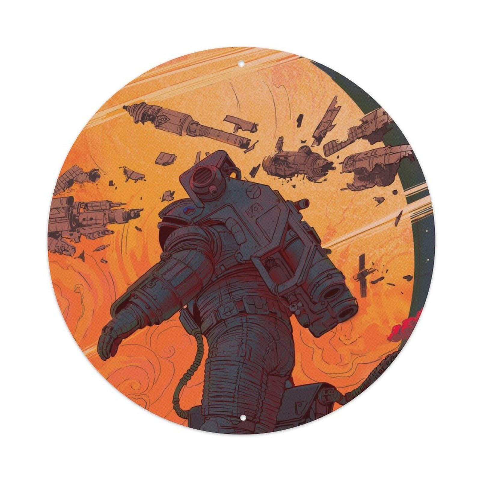 Astronaut Alien Planet Exploration Space Poster Metal Tin Sign