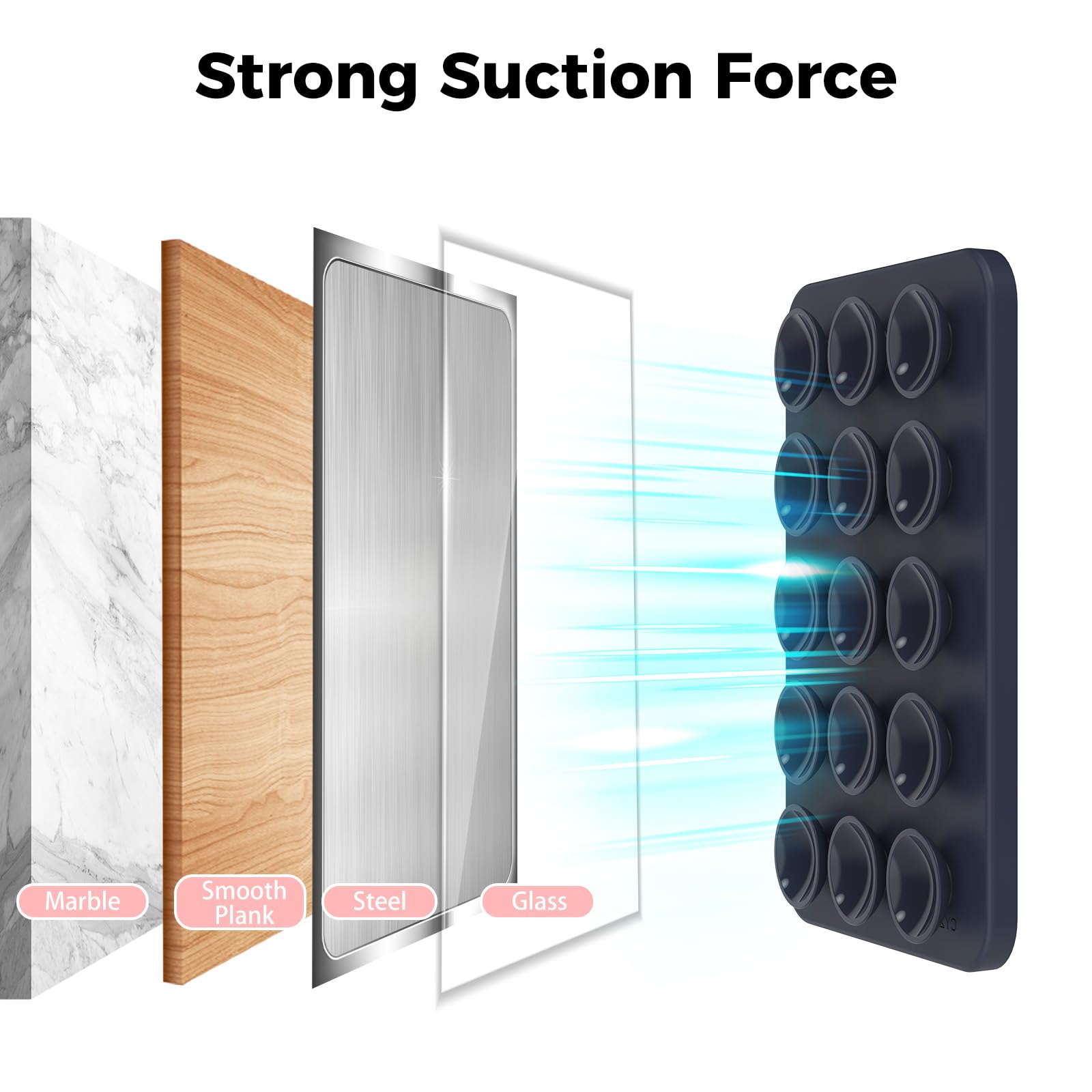 AHASTYLE Supporto in silicone per iPhone 16/15/14/13/12, supporto magnetico a ventosa per iPhone MagSafe, supporto per telefono a specchio per doccia, per video e selfies TikTok