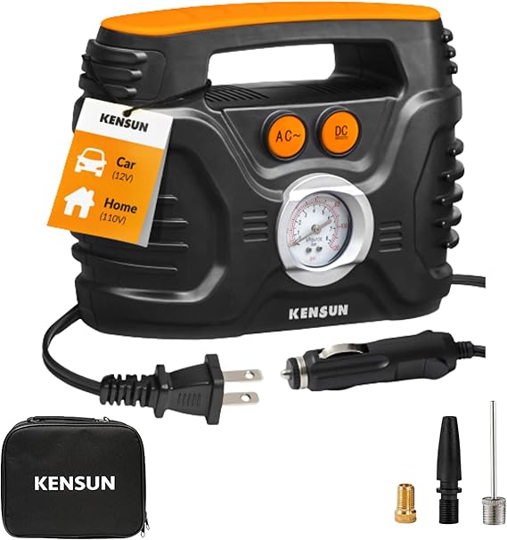 Kensun AC/DC Power Supply Portable Air Compressor Pump with