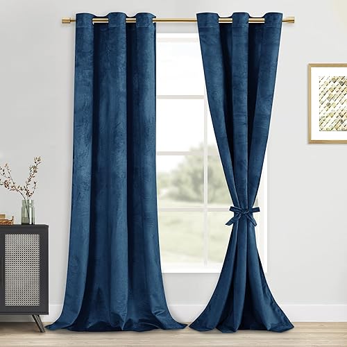 Miniatura 30 de DWCN Cortinas de Terciopelo - Cortinas de Ventana que Oscurecen la Habitación y Bloquean la Luz para Cuarto de Bebé, Dormitorio, Sala de Estar,