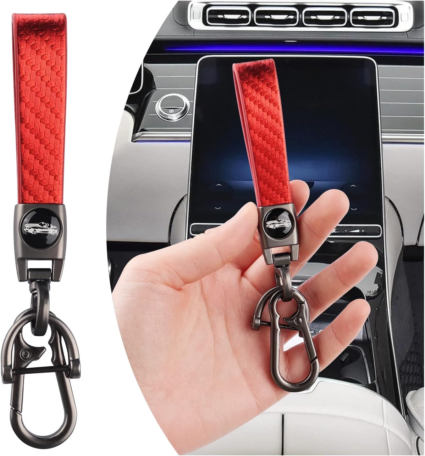 OFBAND Carbon Fiber Keychain,Heavy Duty Metal Car Keys