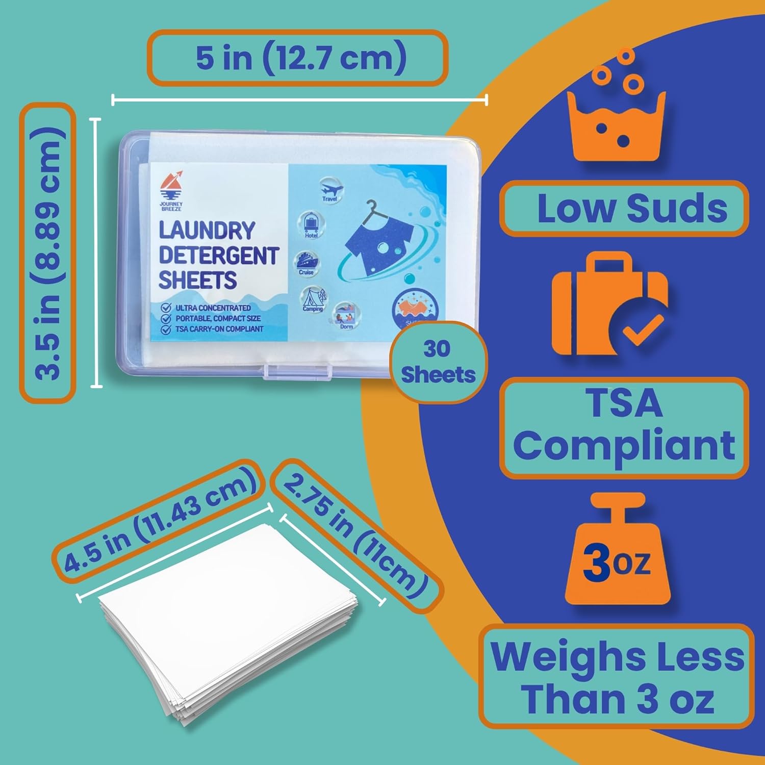 Travel Laundry Detergent Sheets Bundle – 50 Count Hand Wash + 30 Count Machine Wash Laundry Detergent Sheets for Sink Washing in Hotels, Cruises, Camping & Backpacking - Image 4