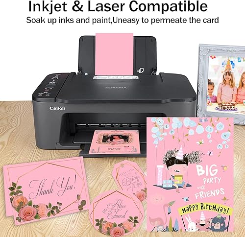 Miniatura 9 de 24 hojas de cartulina azul pastel de 8.5 x 11 pulgadas, papel de impresora Goefun de 80 libras para invitaciones, menús, manualidades, tarjetas de