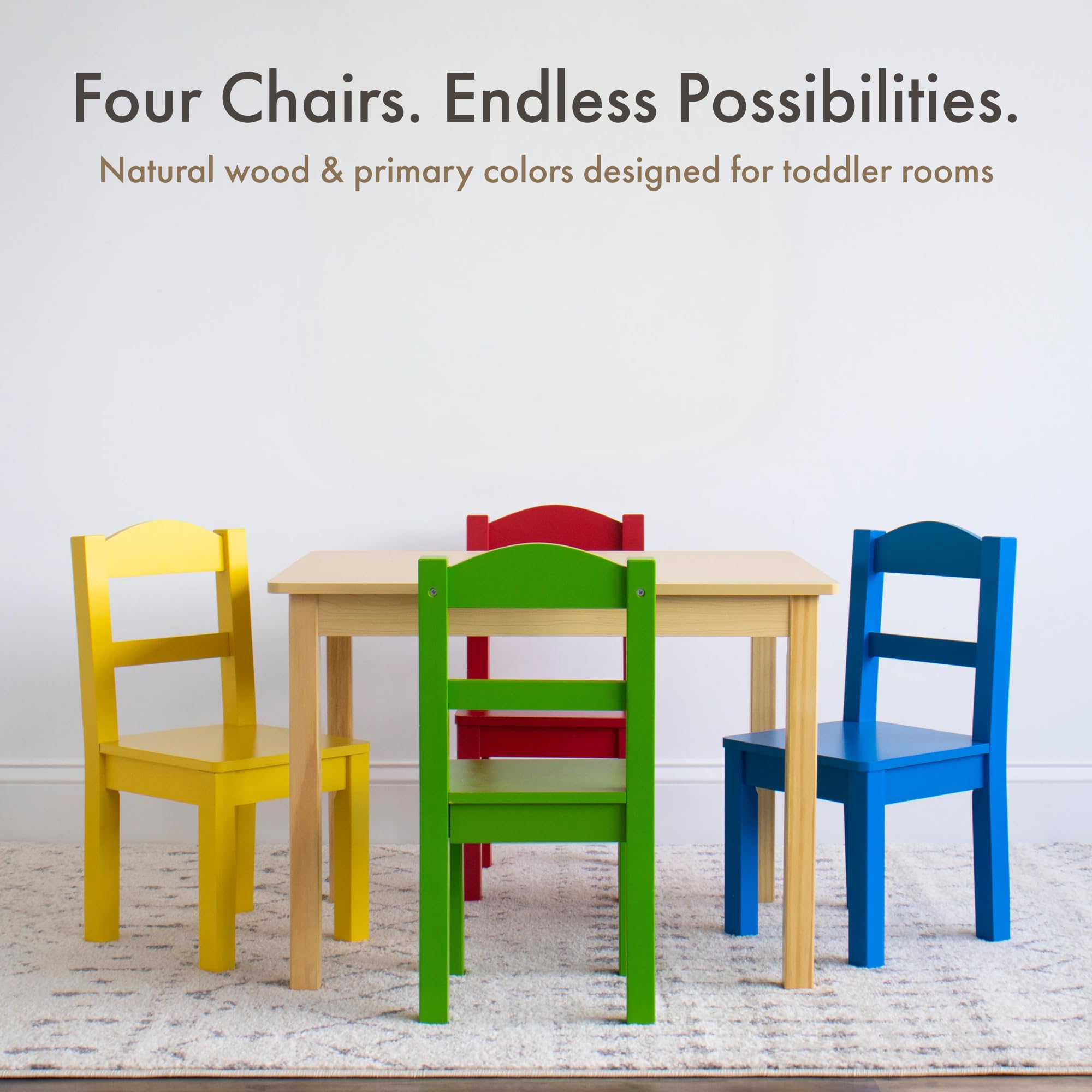 Humble Crew Toddler Table and Chair Set for Kids, Wood Activity Furniture — Amazon image 6