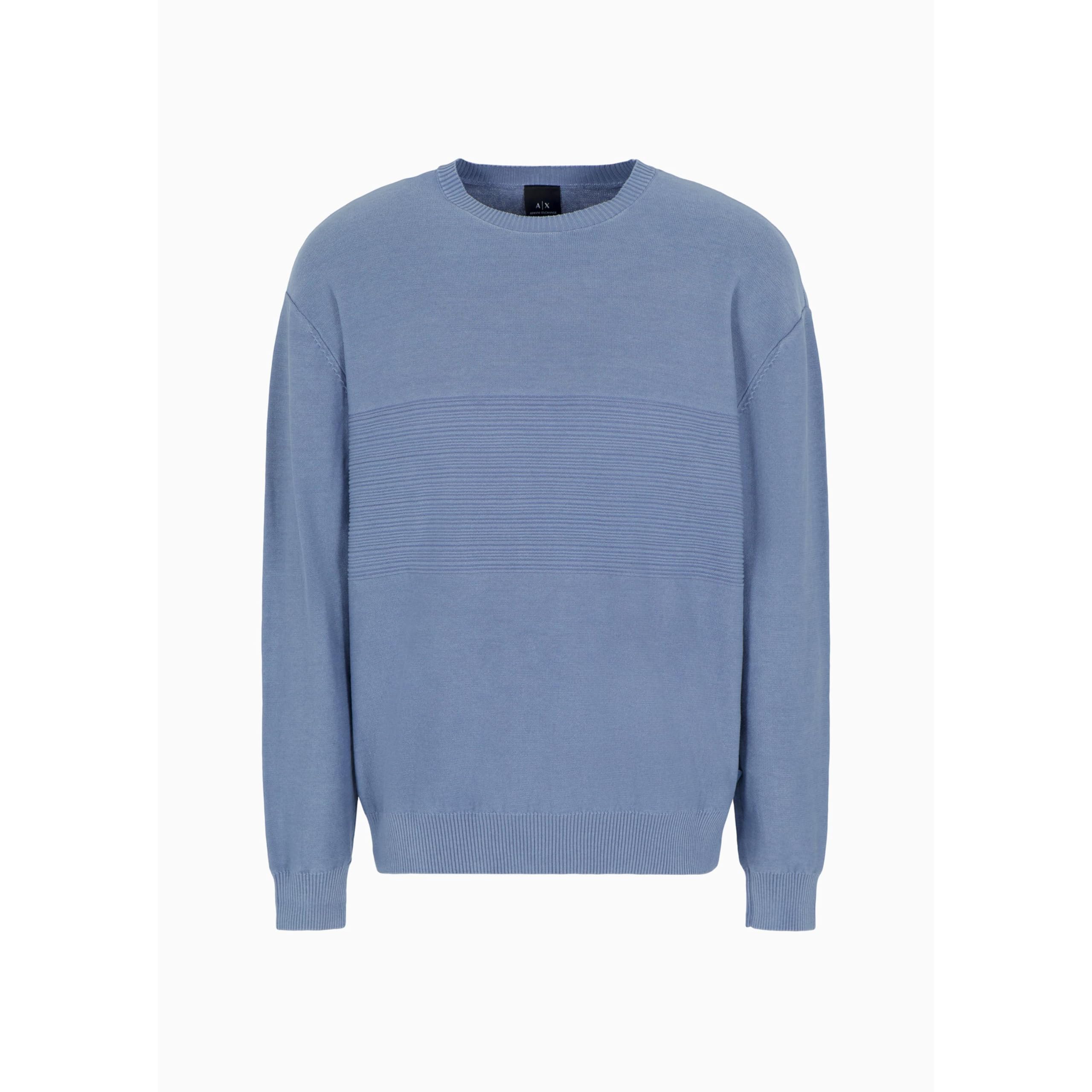 Armani Exchange Maglione in Cotone Combinato con Strisce Orizzontali Maglione Uomo