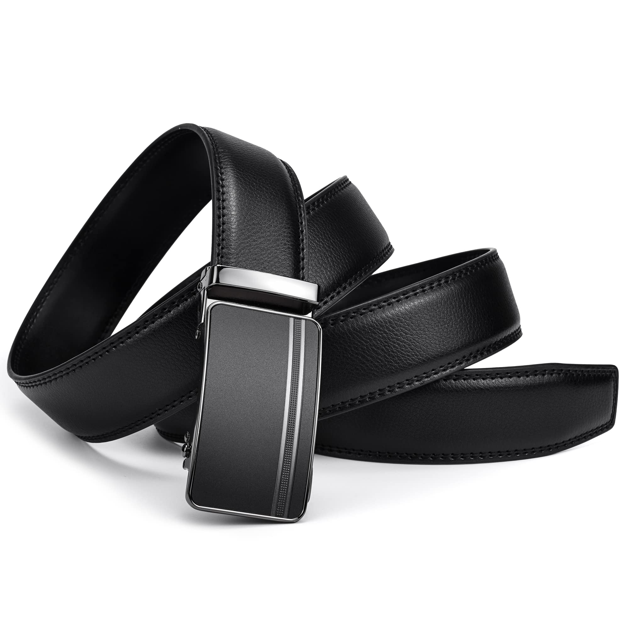 FEFLO Cintura Uomo, Cintura Pelle con Fibbia Automatica cricchétto, Larghezza 35 mm,Taglia Regolata, Adatto per abbigliamento da lavoro e casual