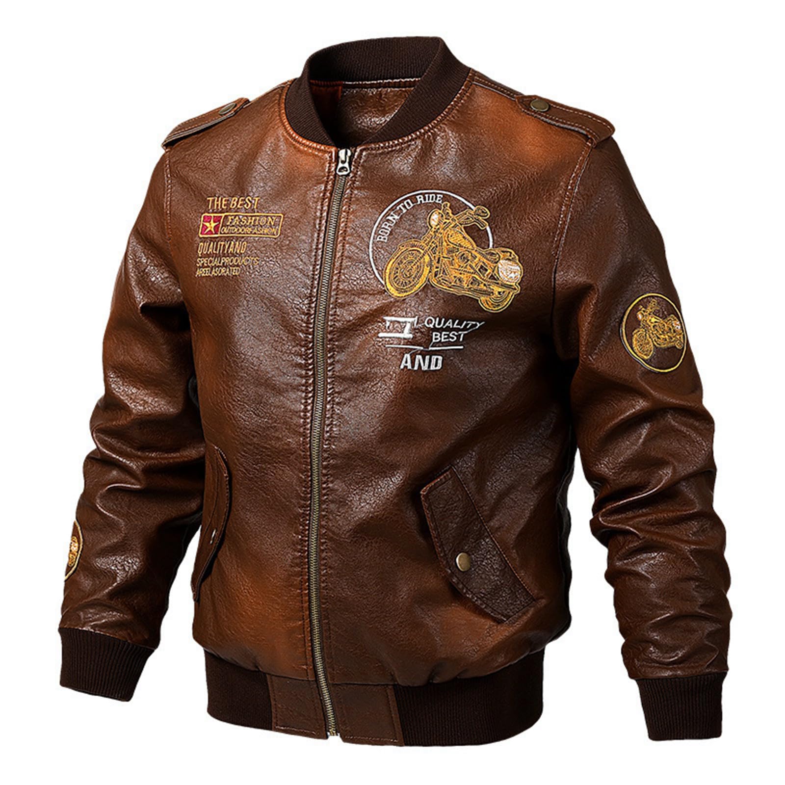 Generisch Chaqueta de cuero para hombre, chaqueta de piel, chaqueta de piel sintética, chaqueta de motociclista, chaqueta de piel sintética, chaqueta de motorista, chaqueta de piel sintética, chaqueta