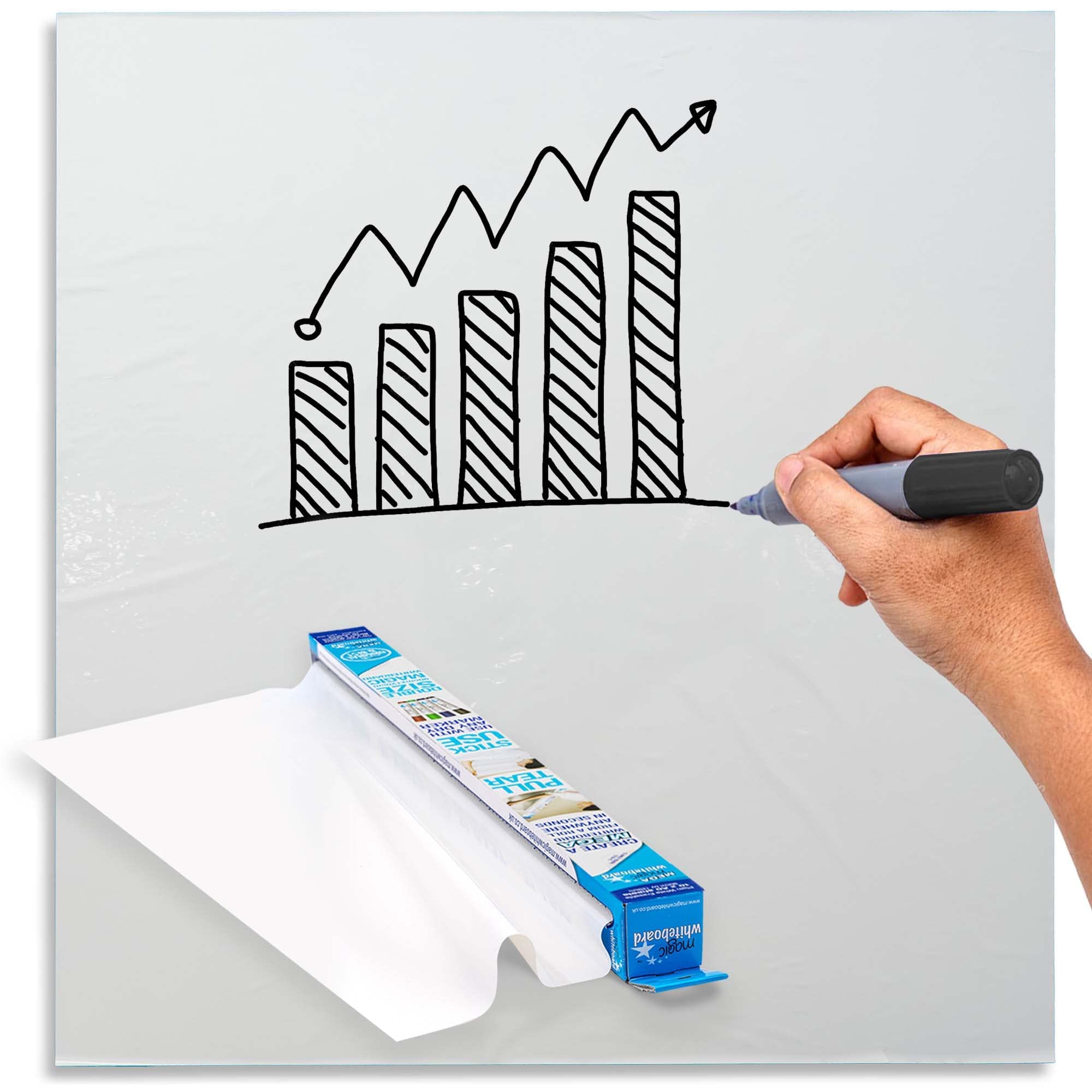 Magic Whiteboard Large Whiteboard Sheets Stick on Wall - A0 Static & Portable White Board for Walls, Doors, Windows, Fridges, & Glass - Easy Clean, Dry Erase Board for School, Office & Kitchen