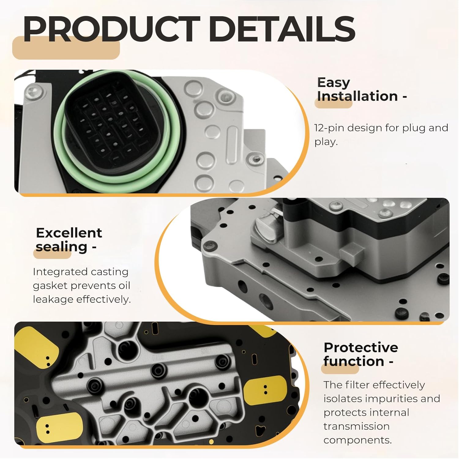 For 62TE Main Transmission Valve Body with Solenoid Compatible With Chrysler 2007-2016 For Dodge 2008-2018 For Ram 2012-2017 Replacement For U262835A P132740