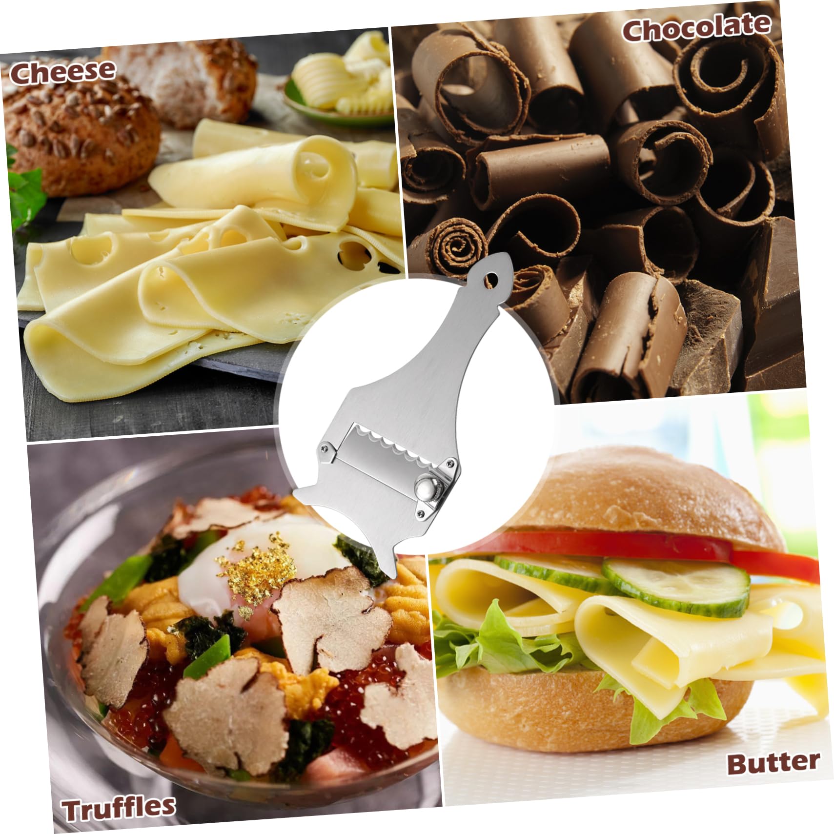 Didiseaon Éplucheur en Acier Inoxydable Argenté Portable Cuisine