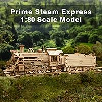 Vista 2 de ROKR Rompecabezas de madera 3D para adultos - Kits de modelo de tren mecánico - Rompecabezas para ejercitar el cerebro - Kits de construcción