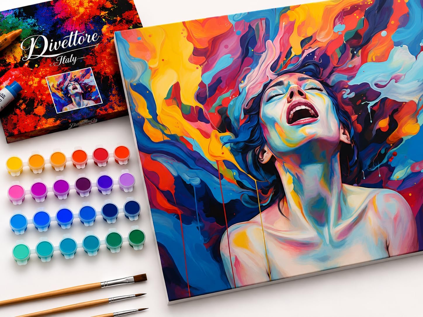 Direttore Italy Paint by Numbers Kit for Adults, 16x20 Inch Canvas DIY Acrylic Painting Set with Brushes and Paints, Easy Art Craft for Beginners, Home Wall Décor VAR 2