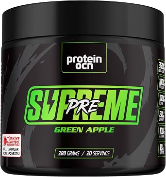 Proteinocean Preworkout Supreme Ye il Elma 280g 20 Servis