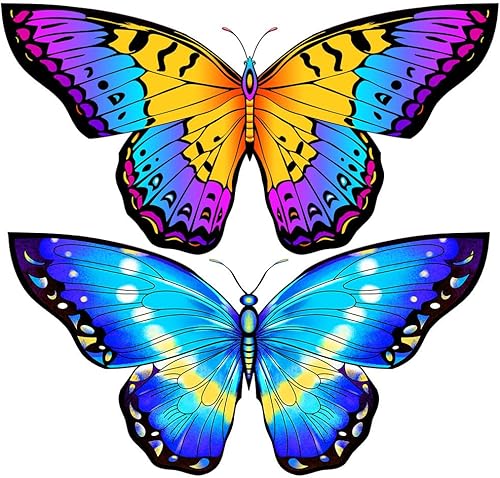 Miniatura 5 de HONBO Cometas de mariposa para niños y adultos, cometa grande para principiantes de 55 x 28 pulgadas para niños de 4 a 8 años, fácil de volar