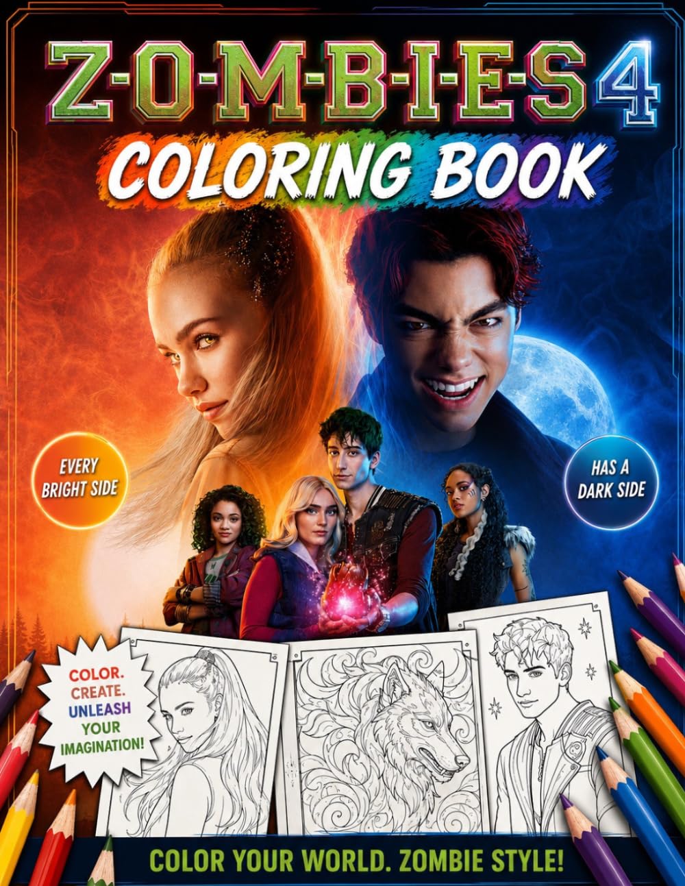 Coloring Book: 40 Fun Coloring Pages Featuring Teen Monsters, Magical Creatures, Epic Adventures, and Fantasy-Inspired Scenes for Kids Ages 8–12