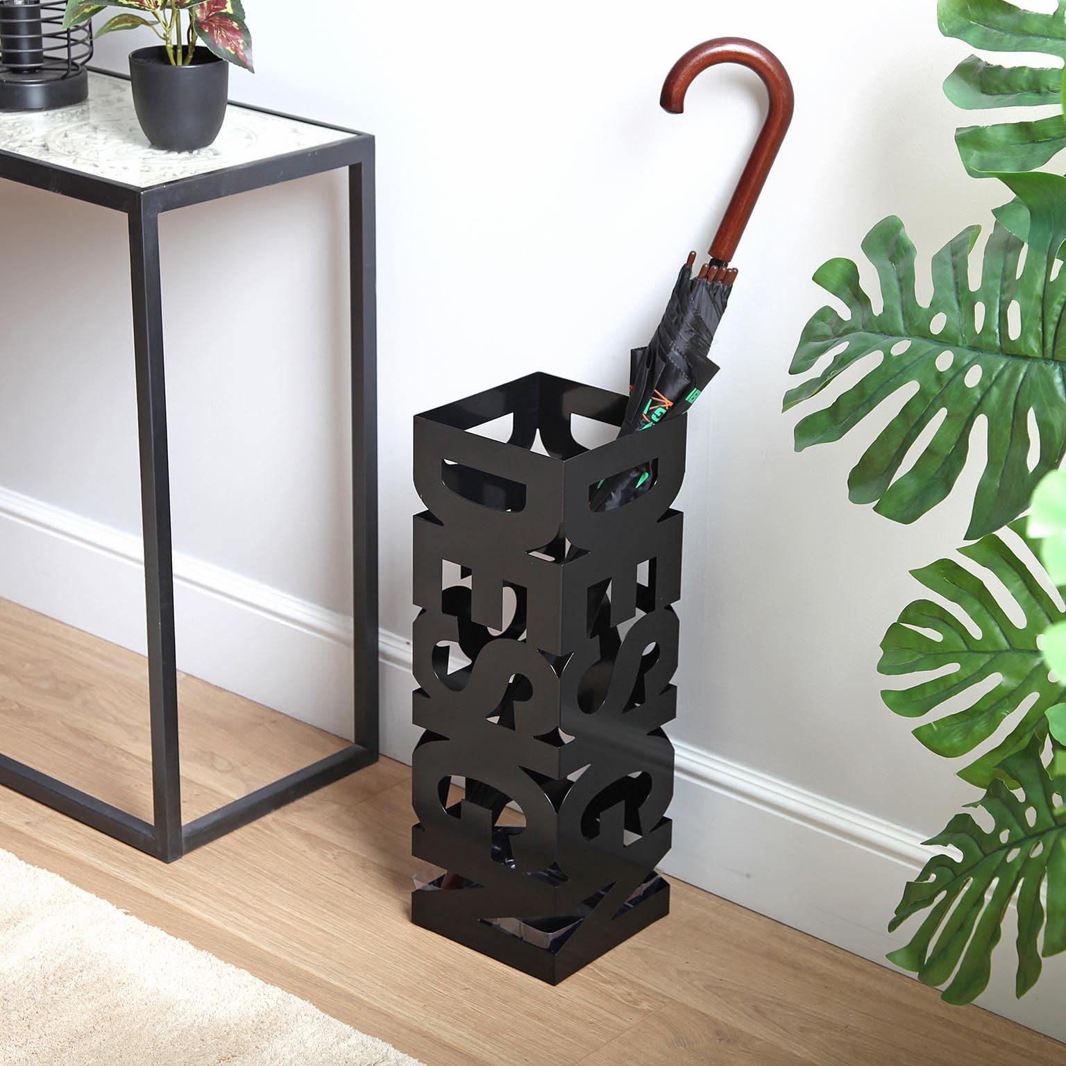 Portaombrelli Moderno In Metallo - Bianco, 52x18x18cm, Per Ingresso O Giardino - Foto 7