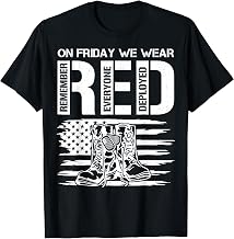On Friday We Wear Red Friday Military Support troops US Flag T-Shirt