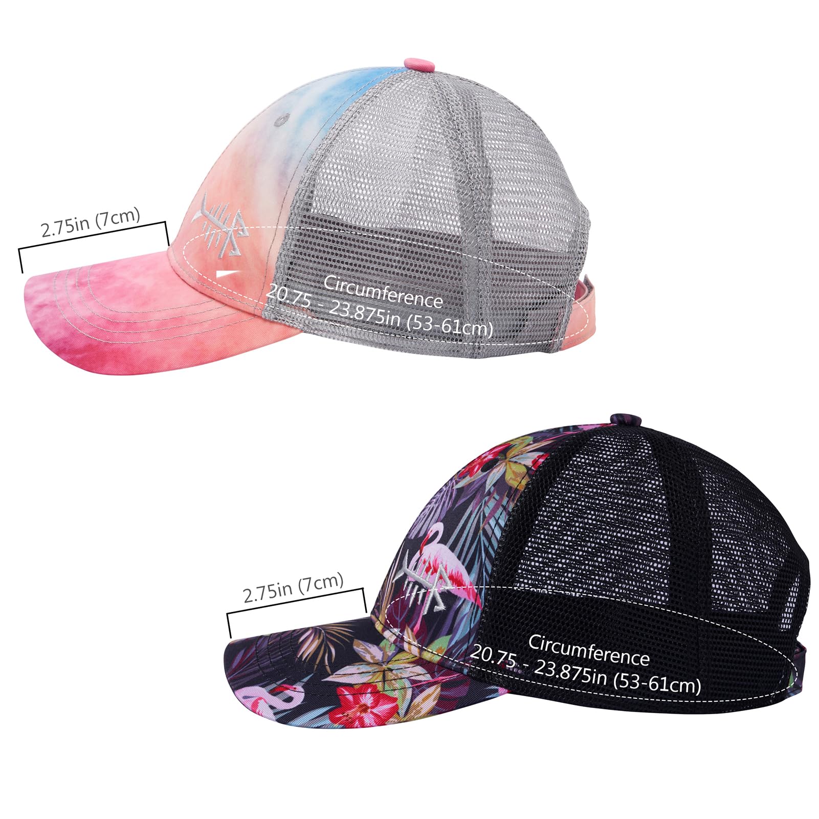 BASSDASH Confezione da 2 cappellini da caccia Altimate con retro in rete per uomo e donna, regolabile, berretto da baseball camionista mimetico arancione