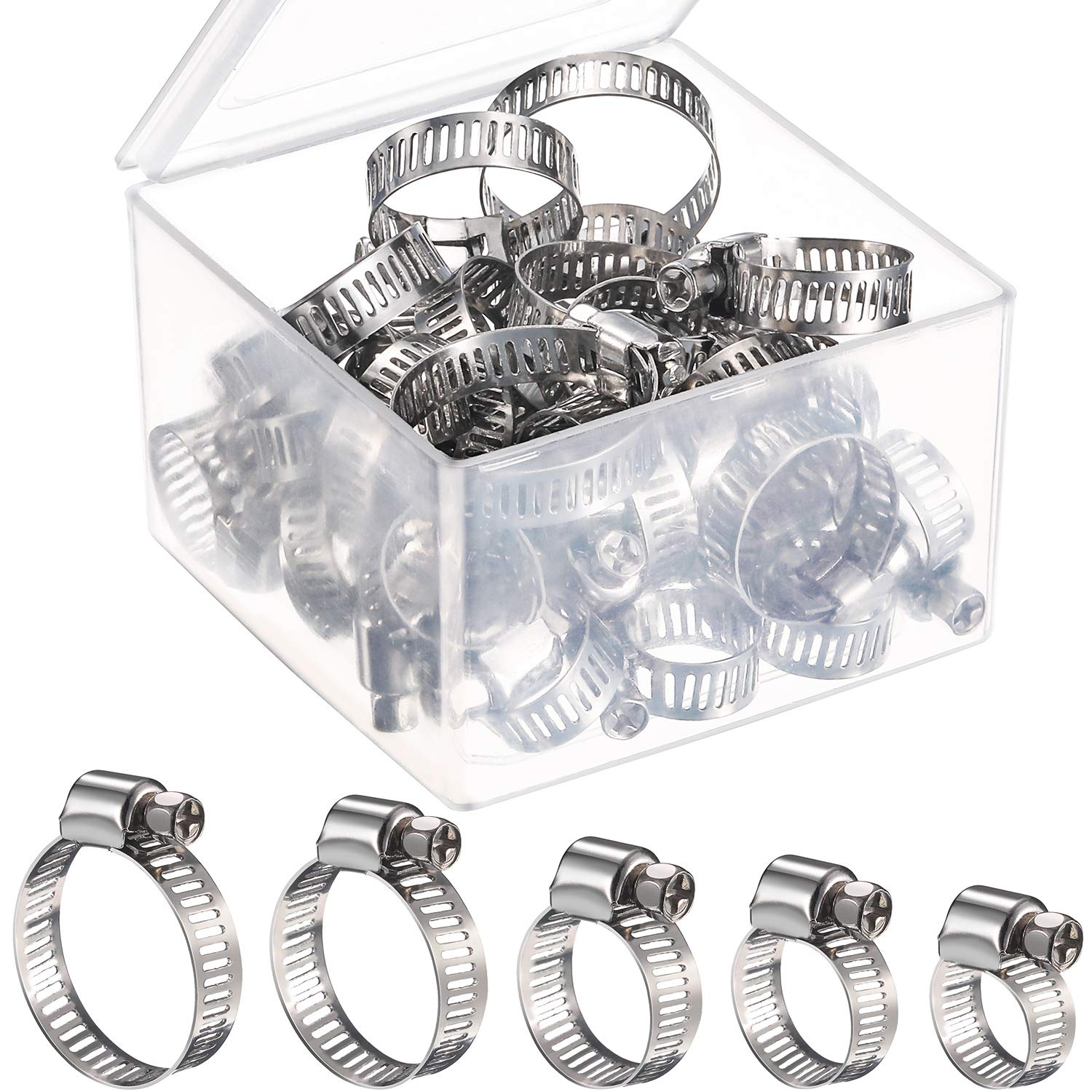 JCS Hi-Grip Schlauchschellen Aus Edelstahl – 10 Stück, Größe 55 (40–55 Mm), Jubilee-Typ 2 – Für Industrie, Marine & Mehr