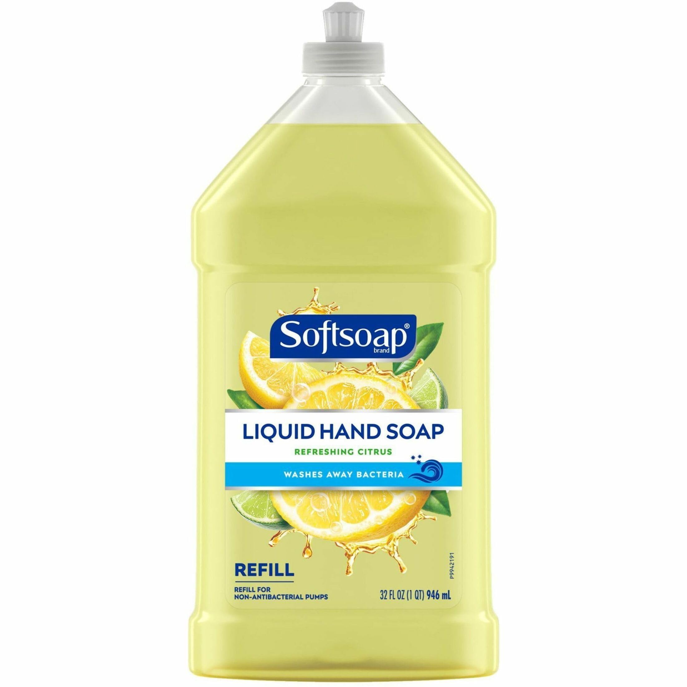 Softsoap Liquid Hand Soap Refill Refreshing Scent Pour Bottle, Yellow, Citrus, 32 Fl Oz
