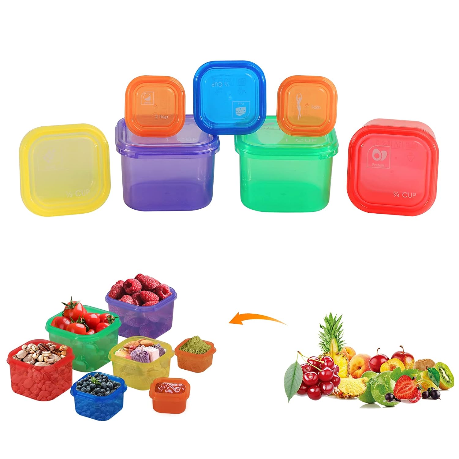 Buy 21 Days Portion Control Containers with MultiColor and Usage for