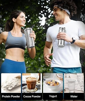 Edelstahl Shaker Proteinshake mit Kugel 750ml Protein Becher Eiweiß Flasche Milchshake Blender Metall Bottle to go Gym Fitness Sport Shake Schüttler Cup Schüttelbecher Trinkflasche Spülmaschinenfest