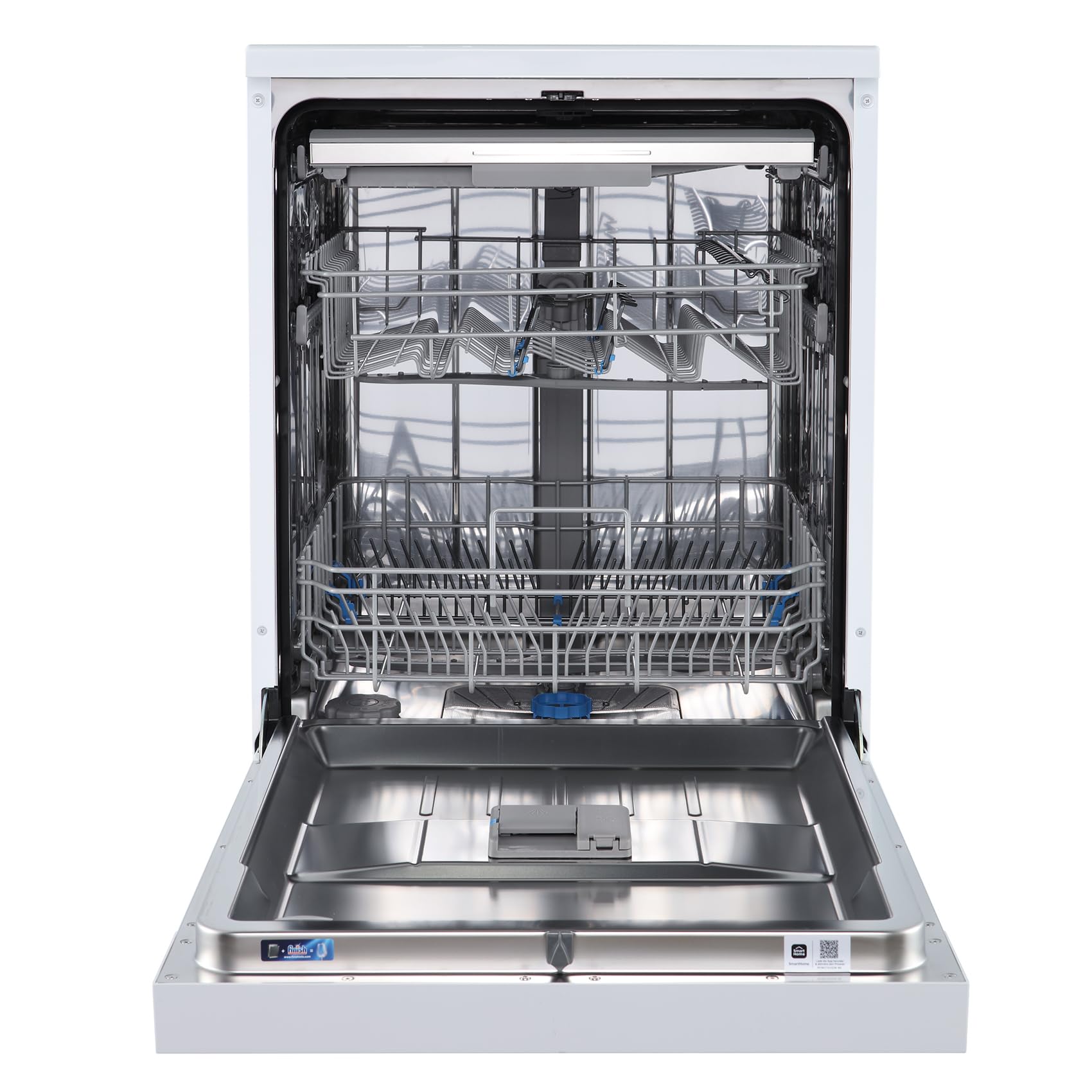 Midea Spülmaschine 60cm Freistehend & Unterbaufähig 14 Maßgedecke Weiß | EEK C, 44 dB Leise, Ion Dishfresh, Dualzone Wash, AquaStop, Startzeitvorwahl, WLAN-fähig, Geschirrspüler mit Besteckschublade
