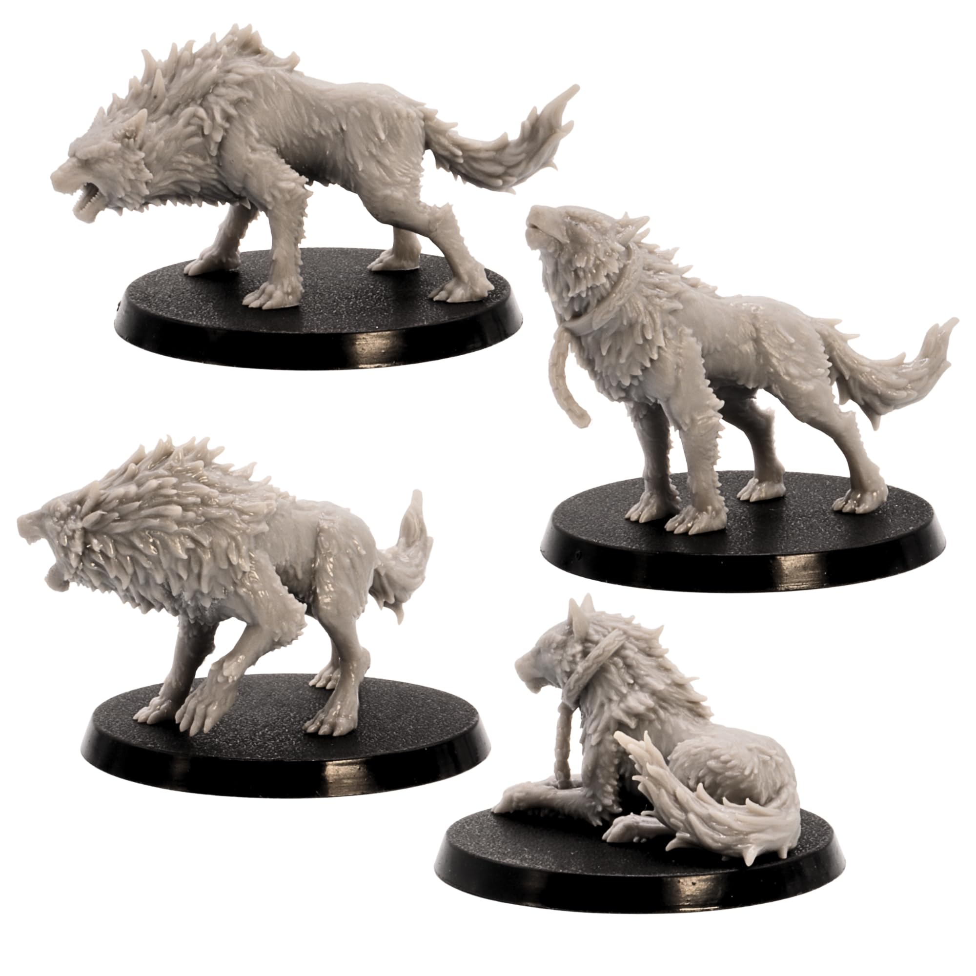 Forged Terrain Fenrir Wolf Set - 4 Miniature Wolves for Tabletop RPGs, Grey, 5cm - Image 3