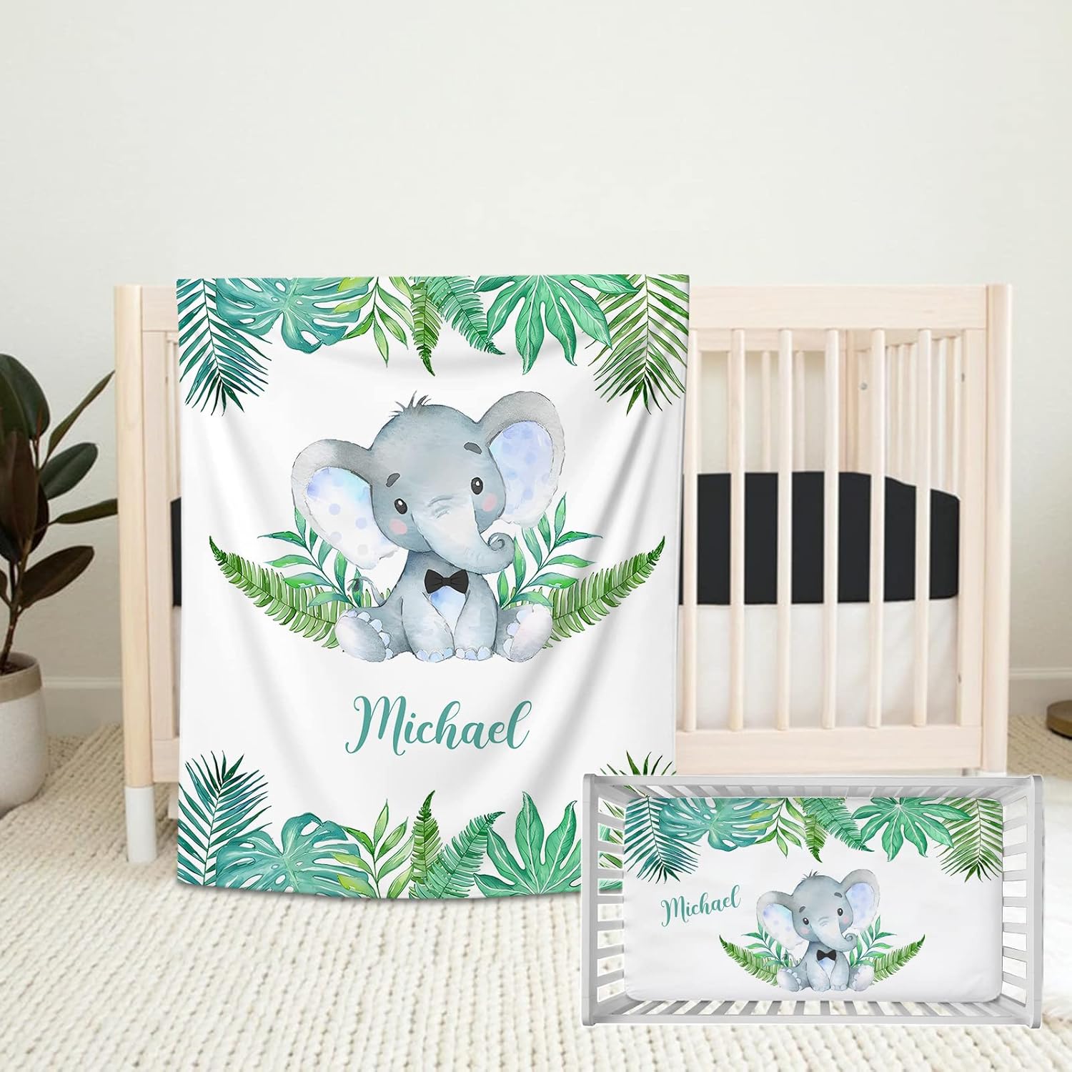 Personalized Crib Bedding Set for Baby Boys, Custom Baby