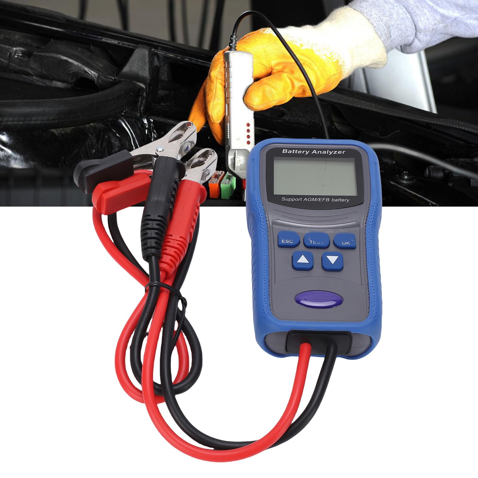 Tester Batteria Auto 100-2000 CCA Alternatore Tester Avvia Analizzatore Digitale per la Barca per Moto Marittimi con Resistenza di Tensione LCD Test di capacità CCA AH CCA